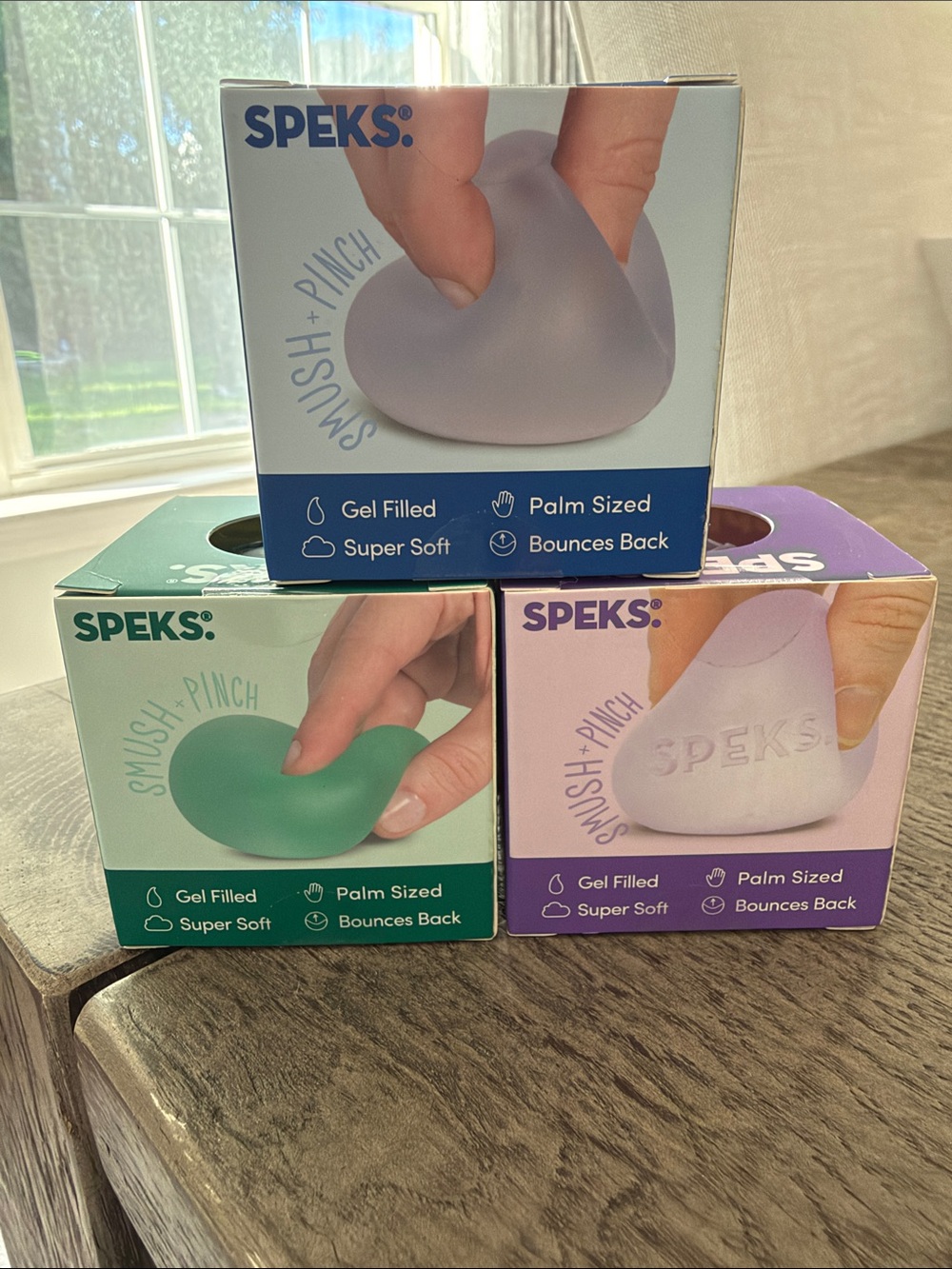 Speks Gump Set Blue Purple Green Bundle Squishy Lot 3 Rare Gel Filled Fidget